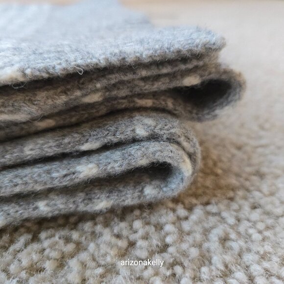 NWT Brooks Brothers 346 Knit Wool Snowflake Fair Isle Scarf Grey White - Picture 10 of 10